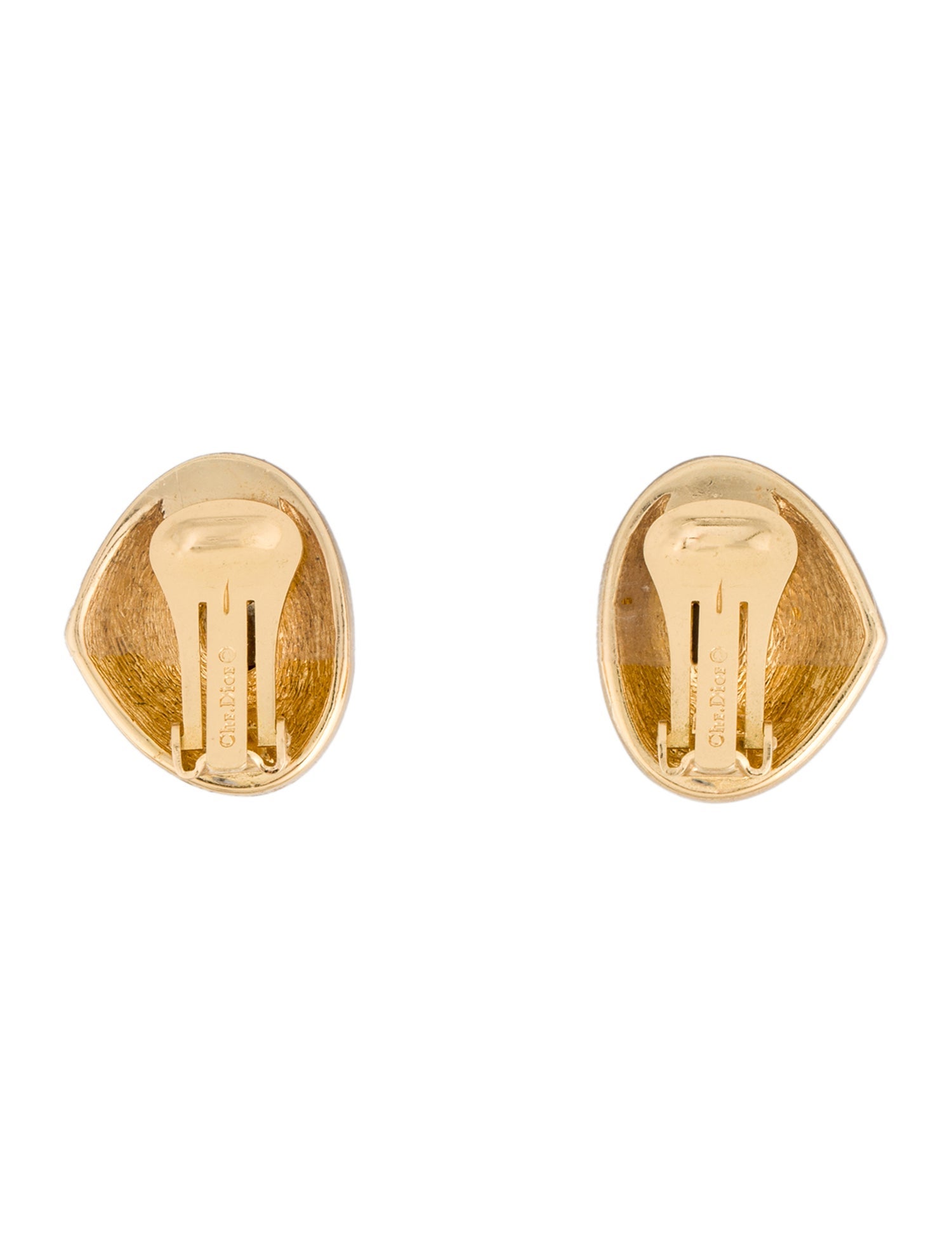 Christian Dior Vintage Crystal & Enamel Clip-On Earrings